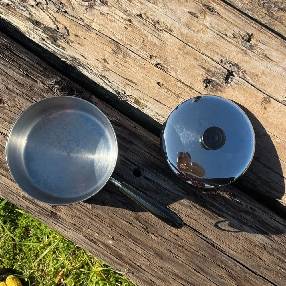Vintage Revere Wear sauce pan with lid stainless steel Copper 2qt